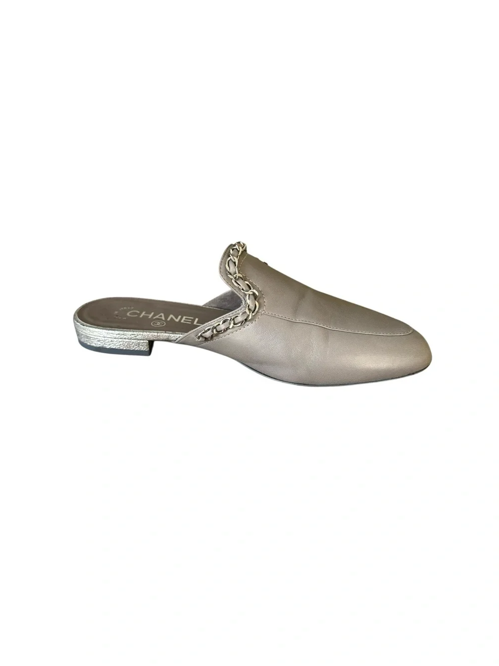 CHANEL Interlocking CC Logo Mules Flats Loafers